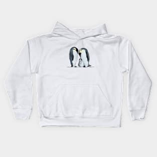 Emperor Penguin Family Kids Hoodie